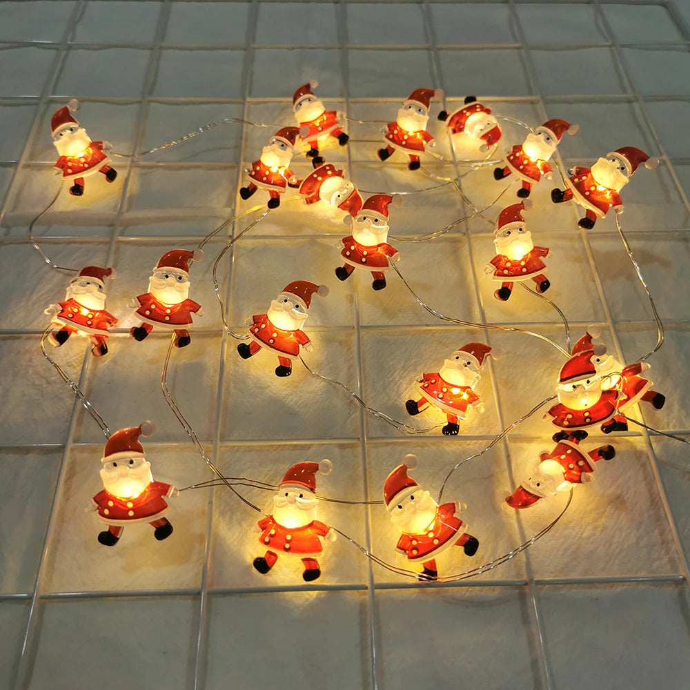 Runtowo Santa Claus Snowman LED Light String Christmas Decoration For