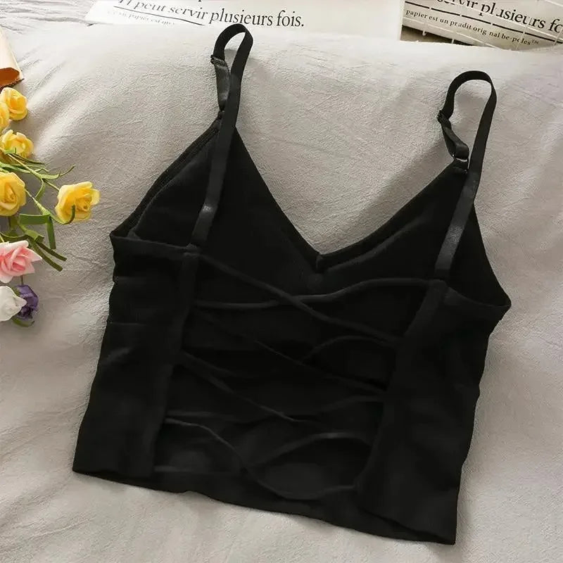 Womens Tops Sexy Tank Top Women Built in Bra Solid Color Camis for