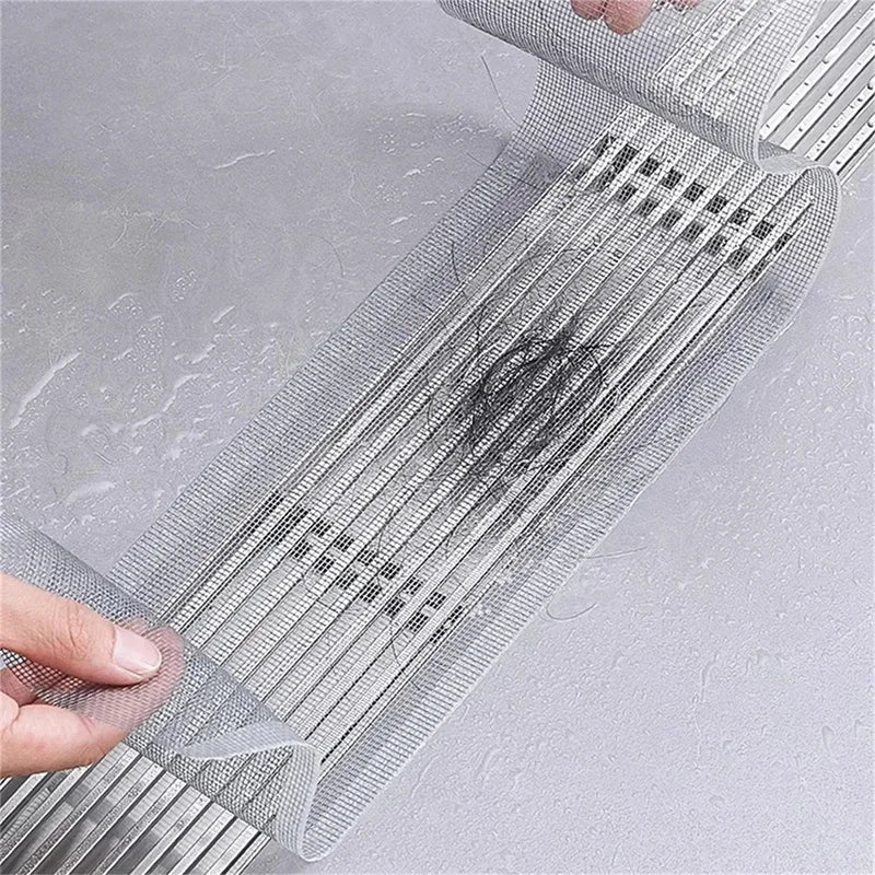 Cuttable Shower Drain Hair Catcher Self-Adhesive Floor Drain Stickers