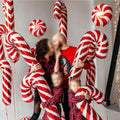 5pcs Big Christmas Candy Cane Stick Balloons Outdoor Candy Canes Decor