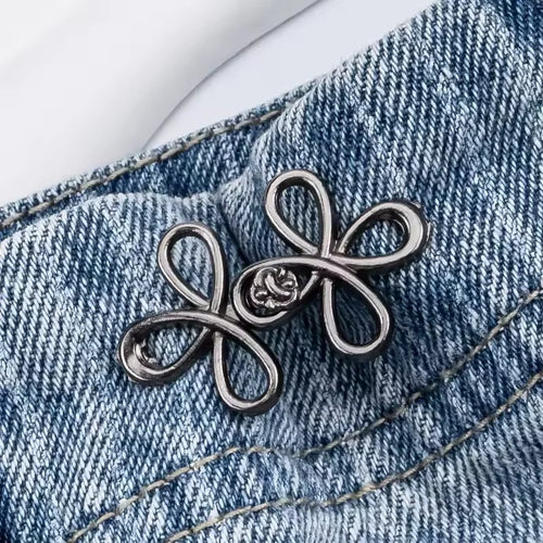 Clover Waist Button Fastener Adjustable Metal Jeans Buttons -