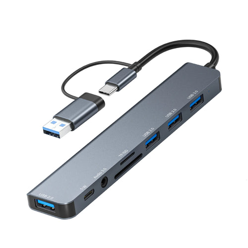 USB C Hub USB 3.0, Aluminum 8 in 1 USB Splitter with 1 X USB 3.0, 3 X