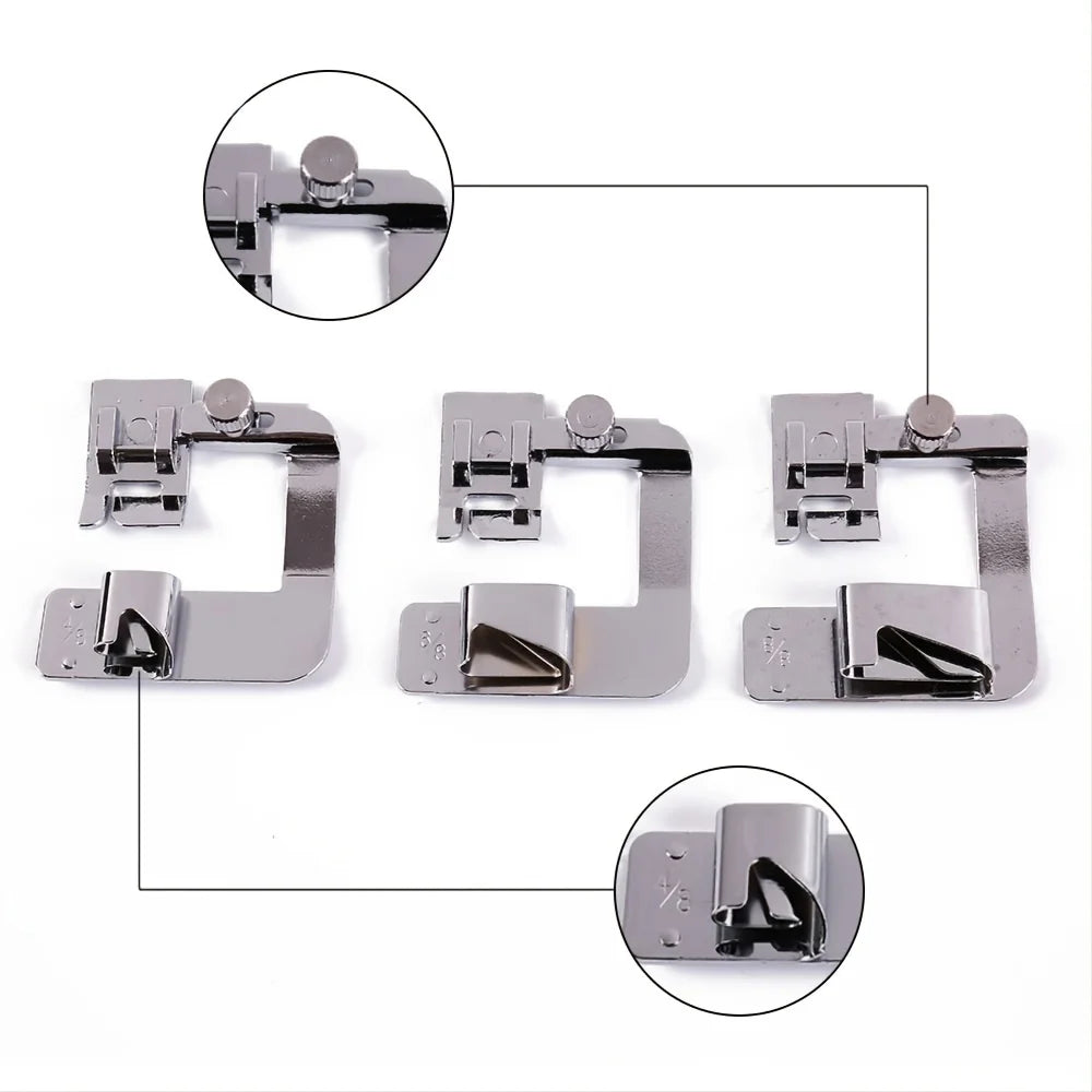 9mm /13mm /19mm /25mm Sewing Machine Foot Press Foot Rolled Hem Feet