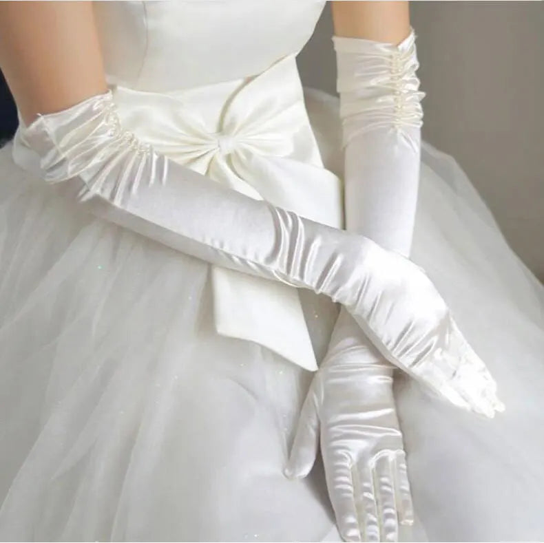 Wholesale Bridal Gloves Beaded With Finger Bride Gloves Guantes