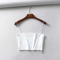 2022 Summer Women's Crop Top Sexy Elastic Cotton Camis sleeveless