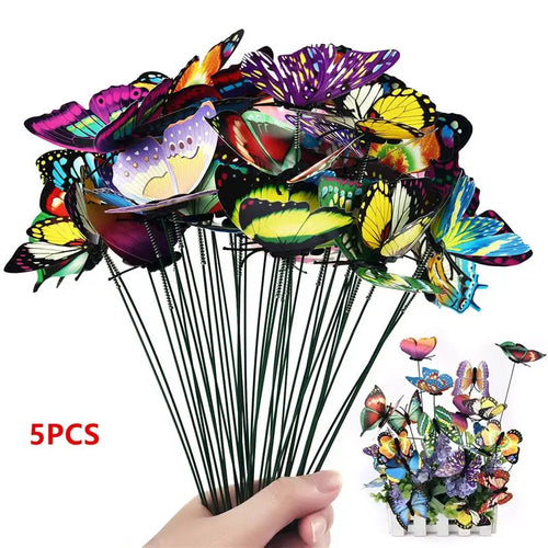 24Pcs/set Butterflies Garden Yard Planter Colorful Whimsical Butterfly