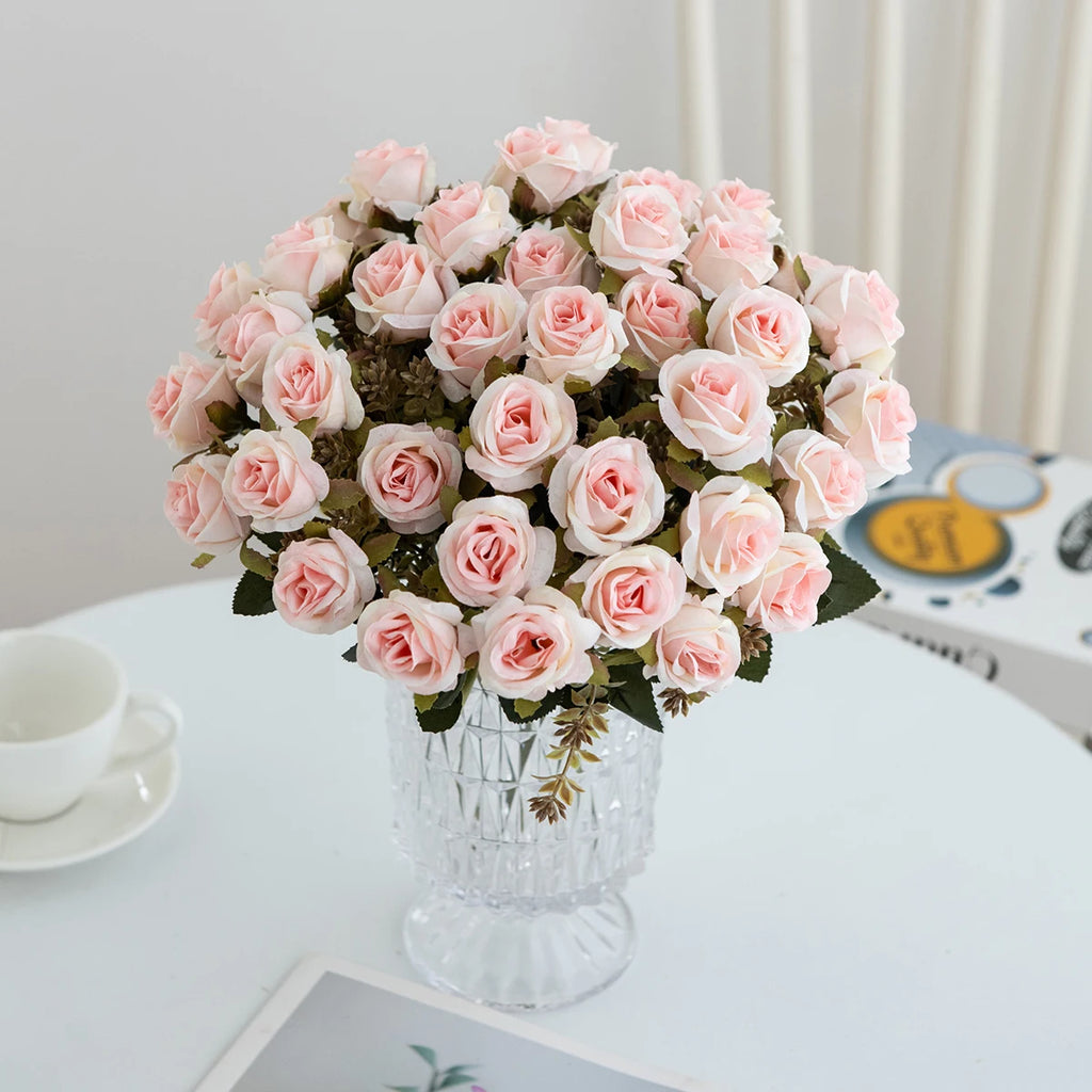 Silk Rose Artificial Flower Hotsale Wedding Bridal Bouquet Home