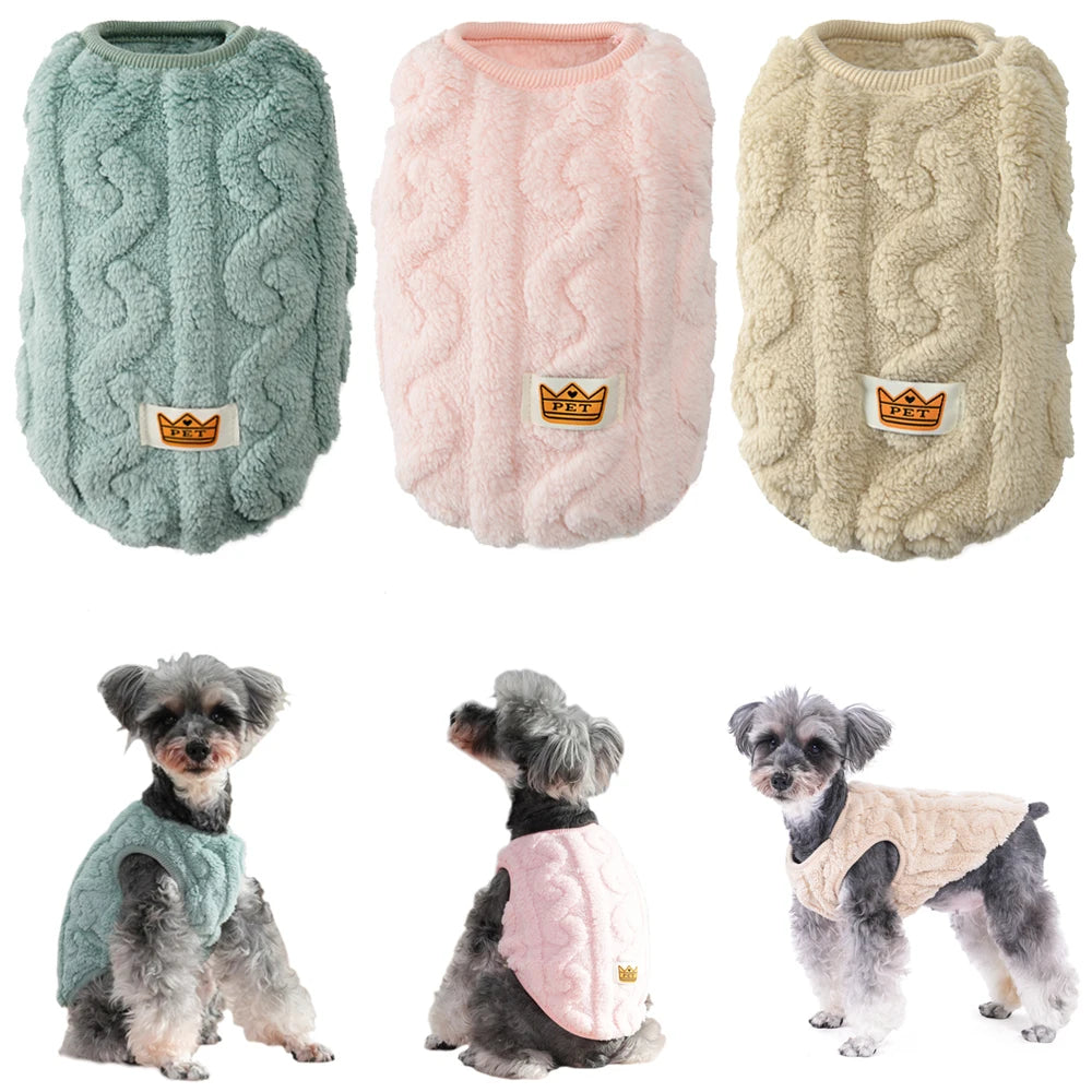 Soft Fleece Dog Clothes For Small Dogs Cats Sweater Autumn Winter Warm
