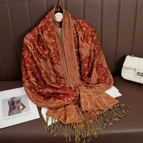 Bohemia Pashmina Hijab Scarf Long Muslim Cashmere Shawl Female Foulard