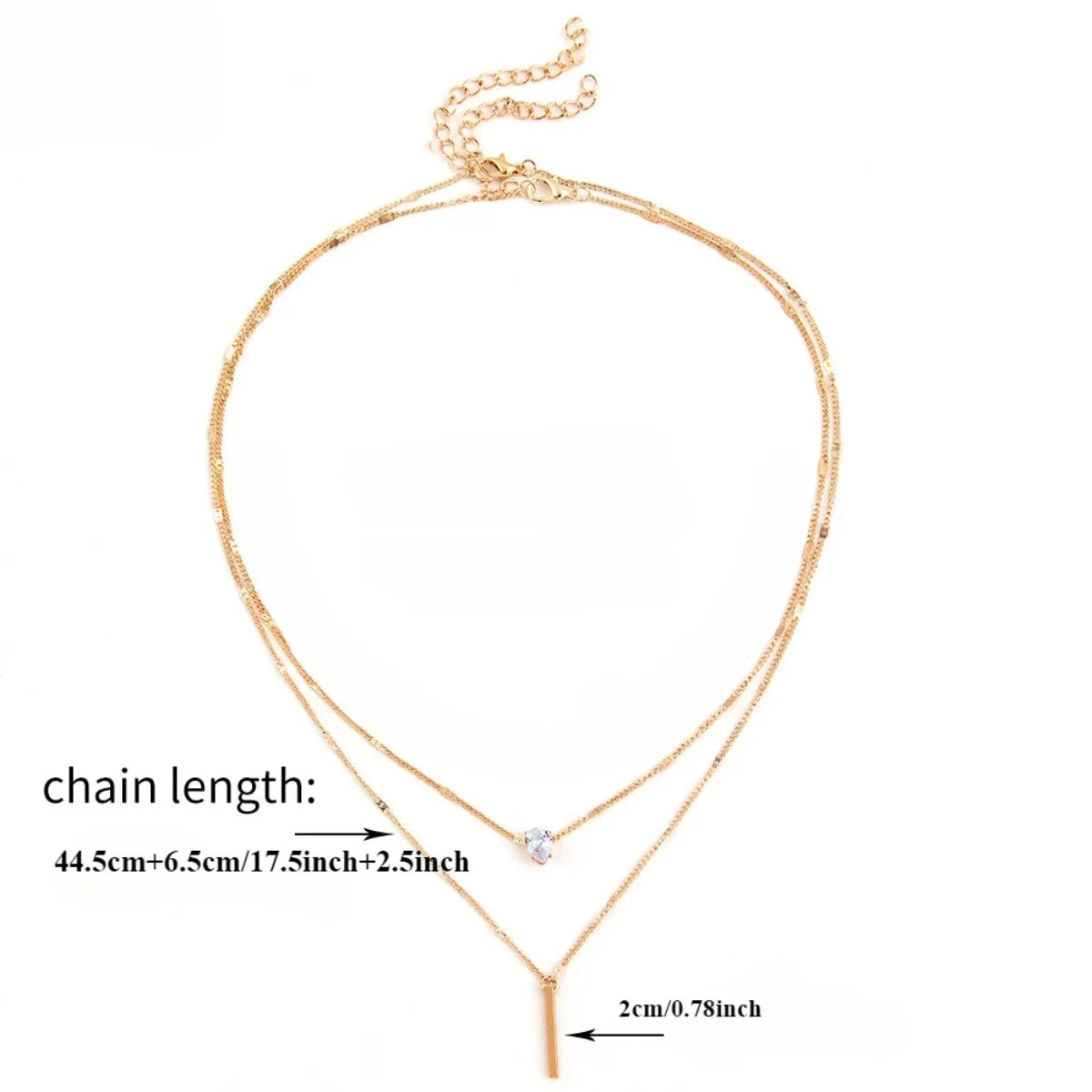 Multi-layer Five-pointed Star Heart Shape Water Drop Pendant Chain