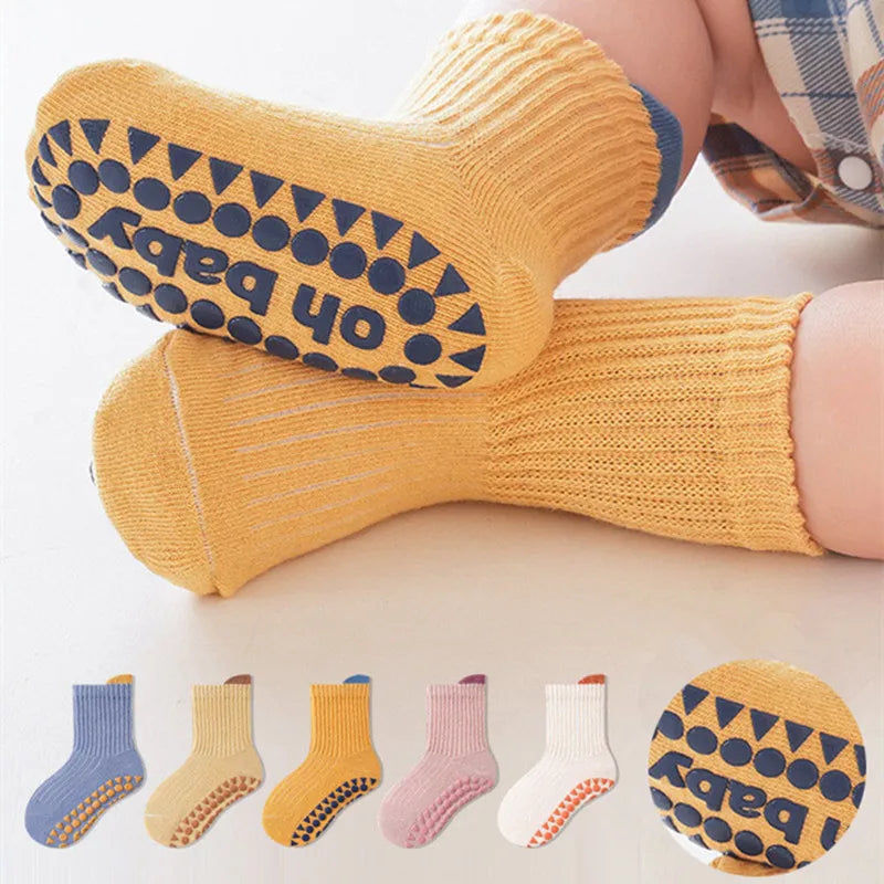 3Pairs/Lot Cotton Baby Anti-slip Socks For Boys Girls Low Cut Floor