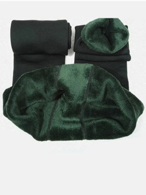 Women Winter Leggings Warm Leggins High Waist Solid Color Velvet Women