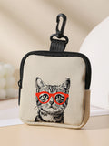 Large capacity coin wallets with cat patterns, digital printed coin
