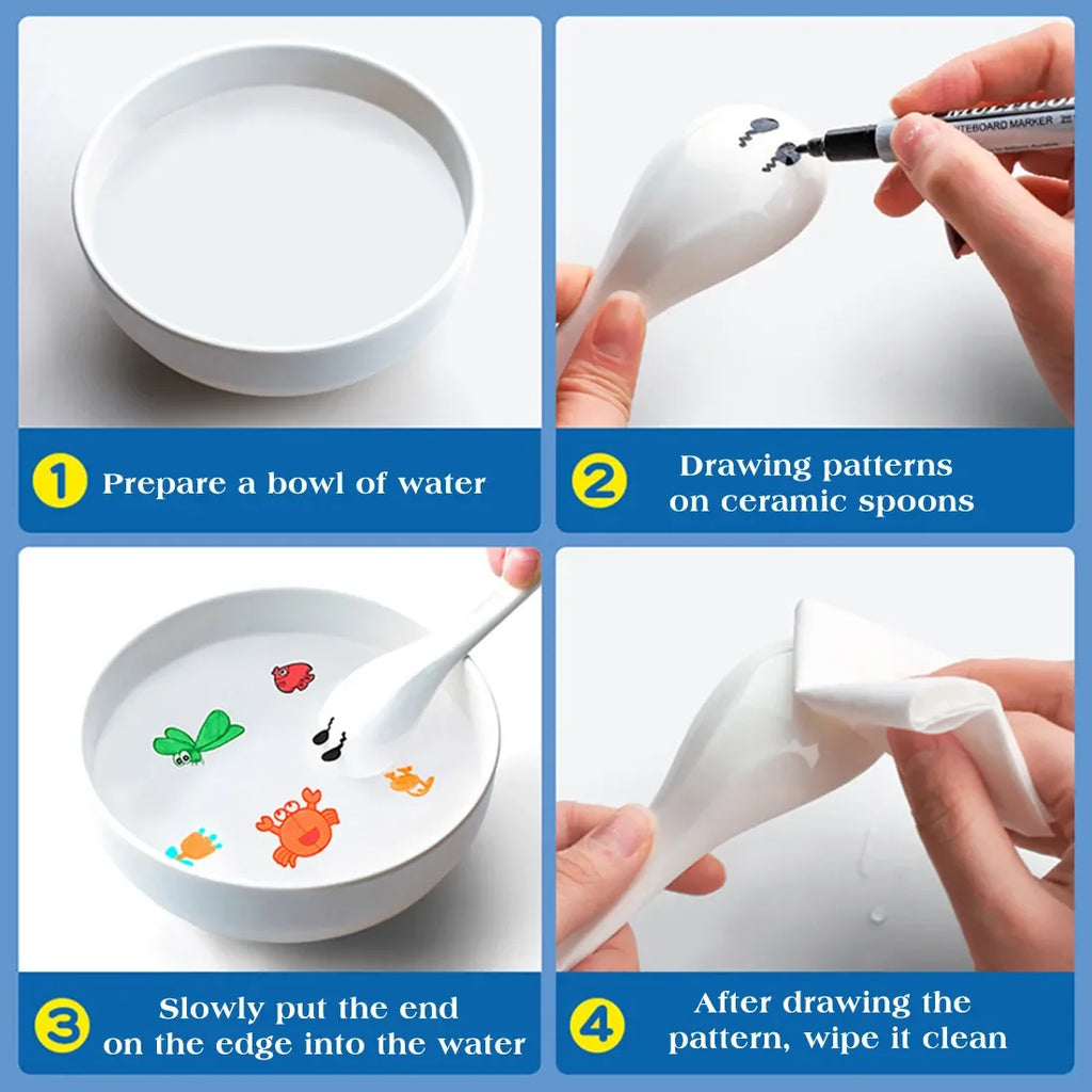 Water Floating Pen Magical Ink Pens With Spoon Floating Color Water