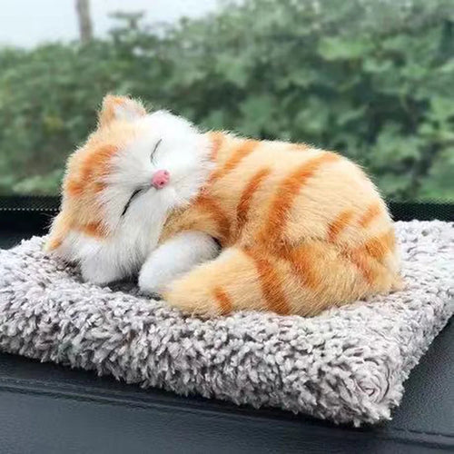 Car Dashboard Ornaments Decor Cute Simulation Plush Cats Dogs Toy