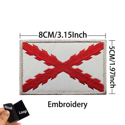 Infrared Reflective Patch Spanish Flag,Burgundy Cross Emblem Applique