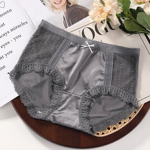 Mid Waist Sexy Lace Women's Panties Comfortable Thin Underwear Briefs