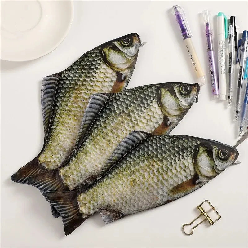 1pc Creative and Quirky Gift Simulated Fish Pen Bag Simulated Crucian
