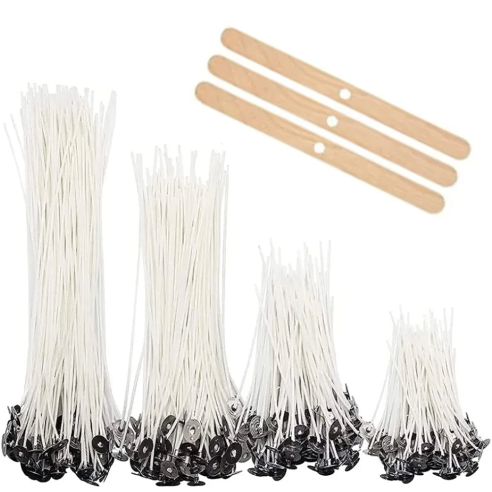 53pcs Candle Wicks Holder Waxed Cotton Candle Wicks Set with Stand