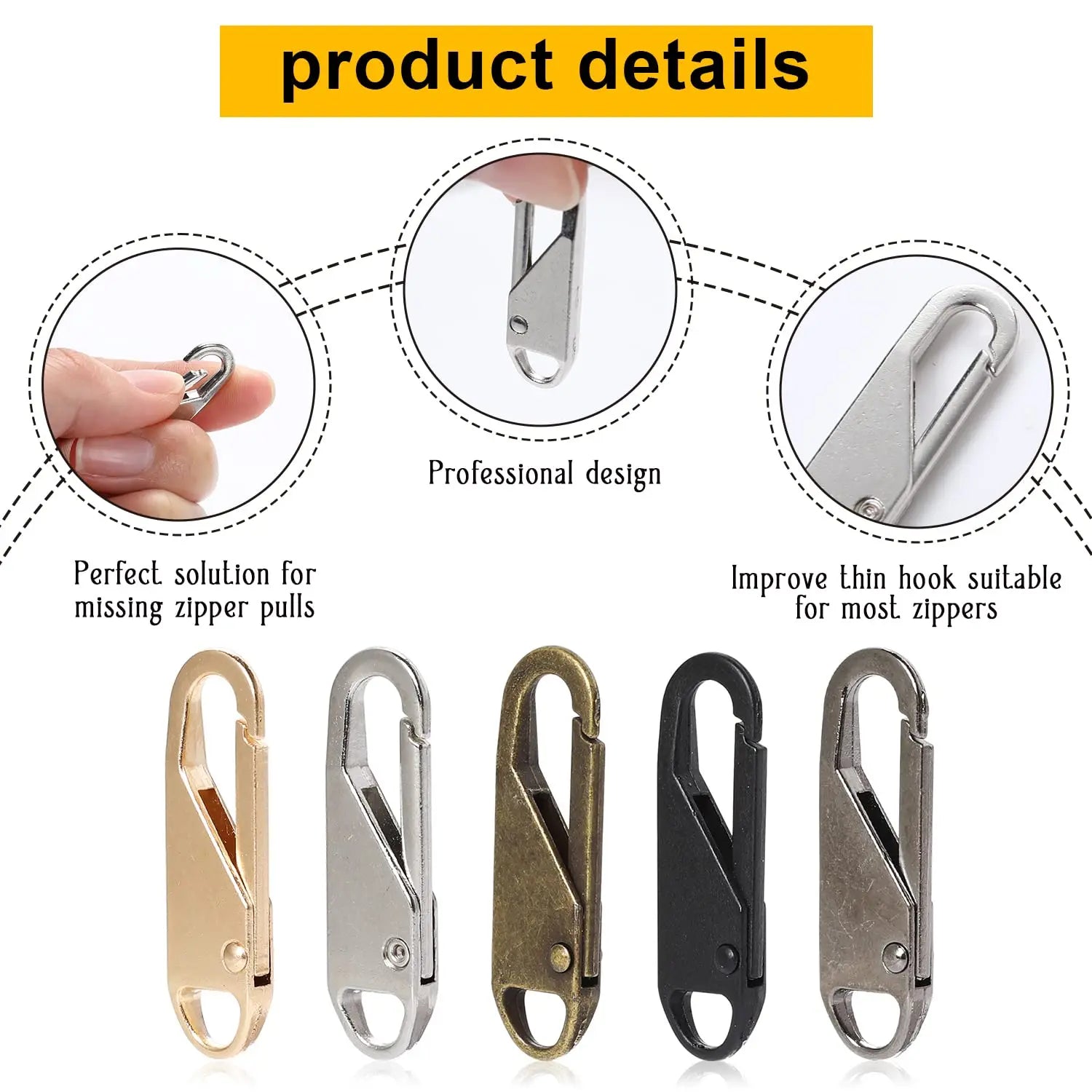 Detachable Zipper Head Pull-Out Universal Case Bag Schoolbag Zipper