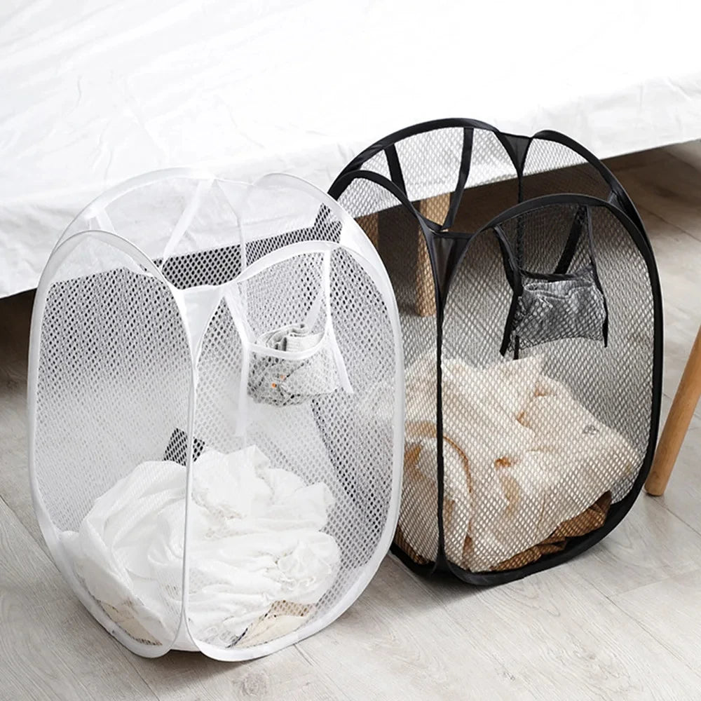 Dirty Clothes Basket Skeleton Ventilated Foldable Easy Storage