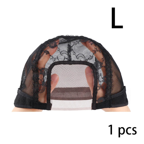 U Part Swiss Lace Wig Cap Black Hairnet Wig Caps For Making Lace Wigs