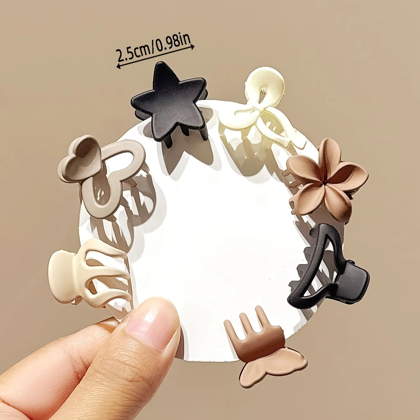 10/20/30pcs Beige Mixed Pack Small Clips, Cute Girl Accessories -