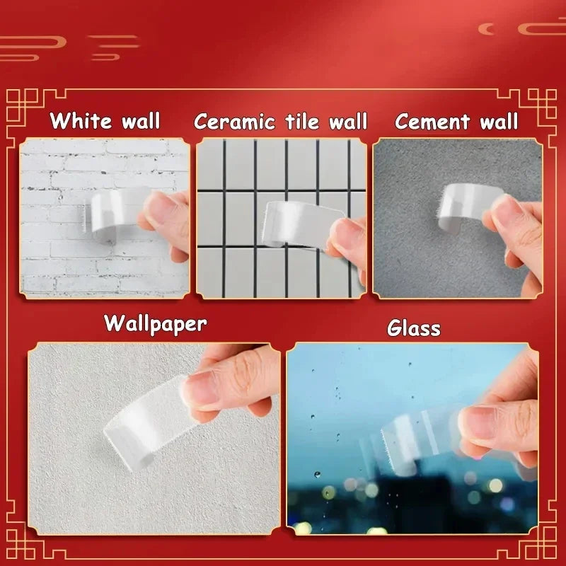 Double Sided Adhesive Tape Reusable Waterproof Wall Sticker Traceless