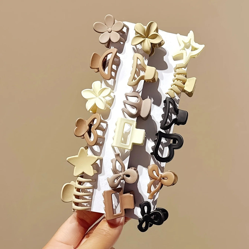 5/10/20/30pcs Beige Mixed Pack Small Clips, Cute Girl Accessories -