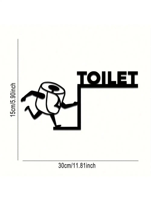 1pc Modern Metal Toilet Door Sign - Stylish Thinking Room Wall