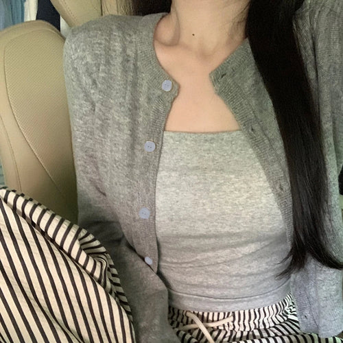 Alobee Red Cardigan Knit Early Autumn Women Clothes New 2024 Outdoor