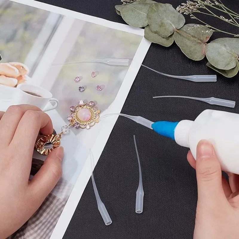 Glue Tips, 100pcs Plastic Glue Micro-Tips Glue Extender Precision CA