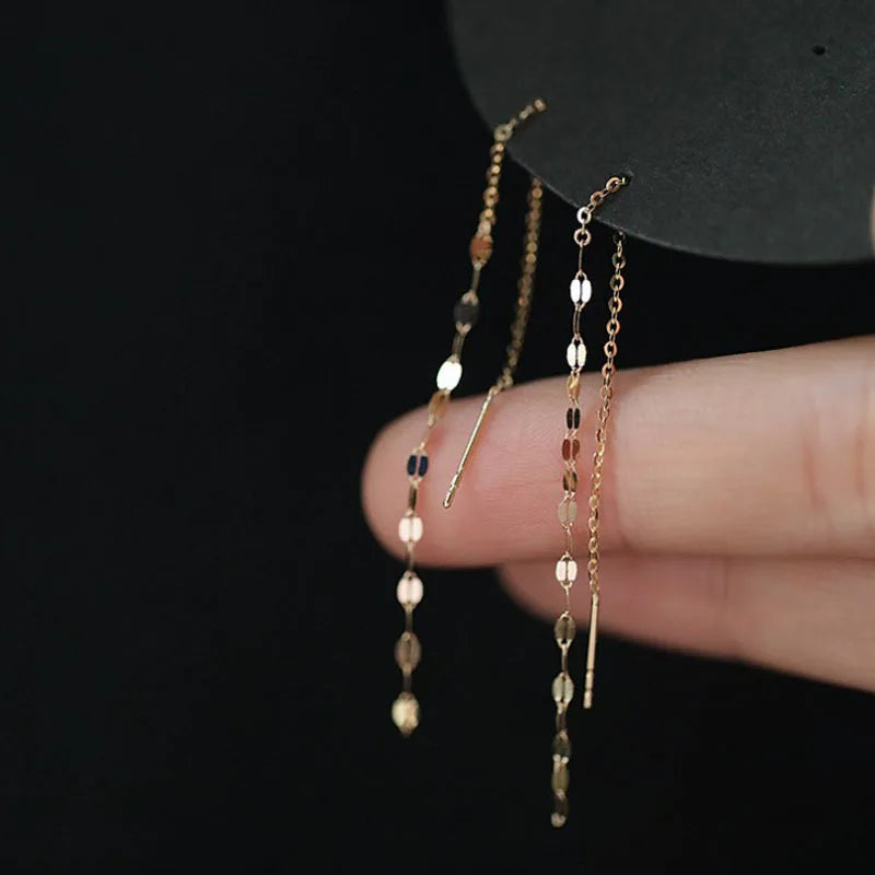 Exquisite Drop Ear Line Long Hanging Earrings For Women Zircon Crystal