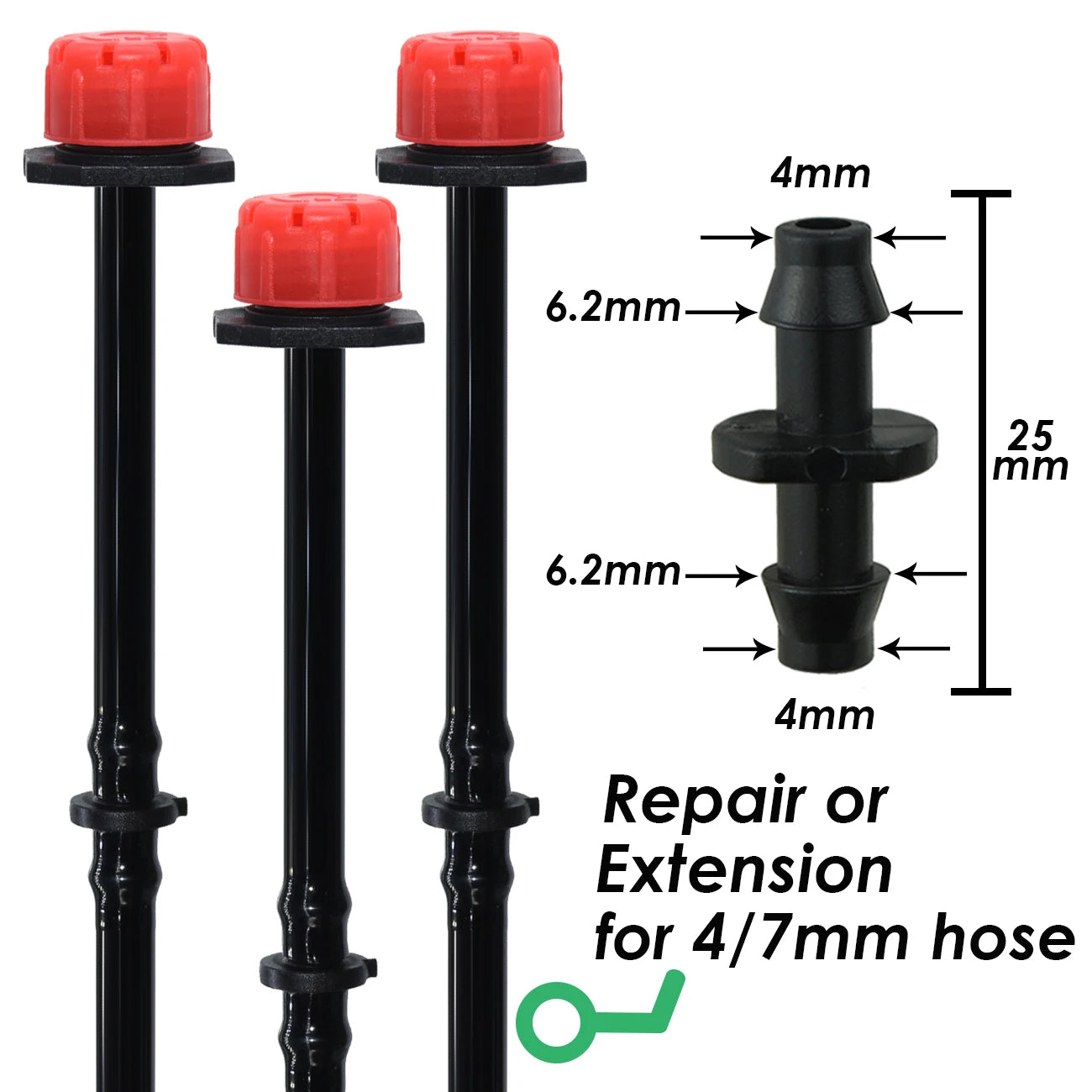 1-50pcs Barbed Connectors Irrigation Fittings Drip Irrigation Barbed