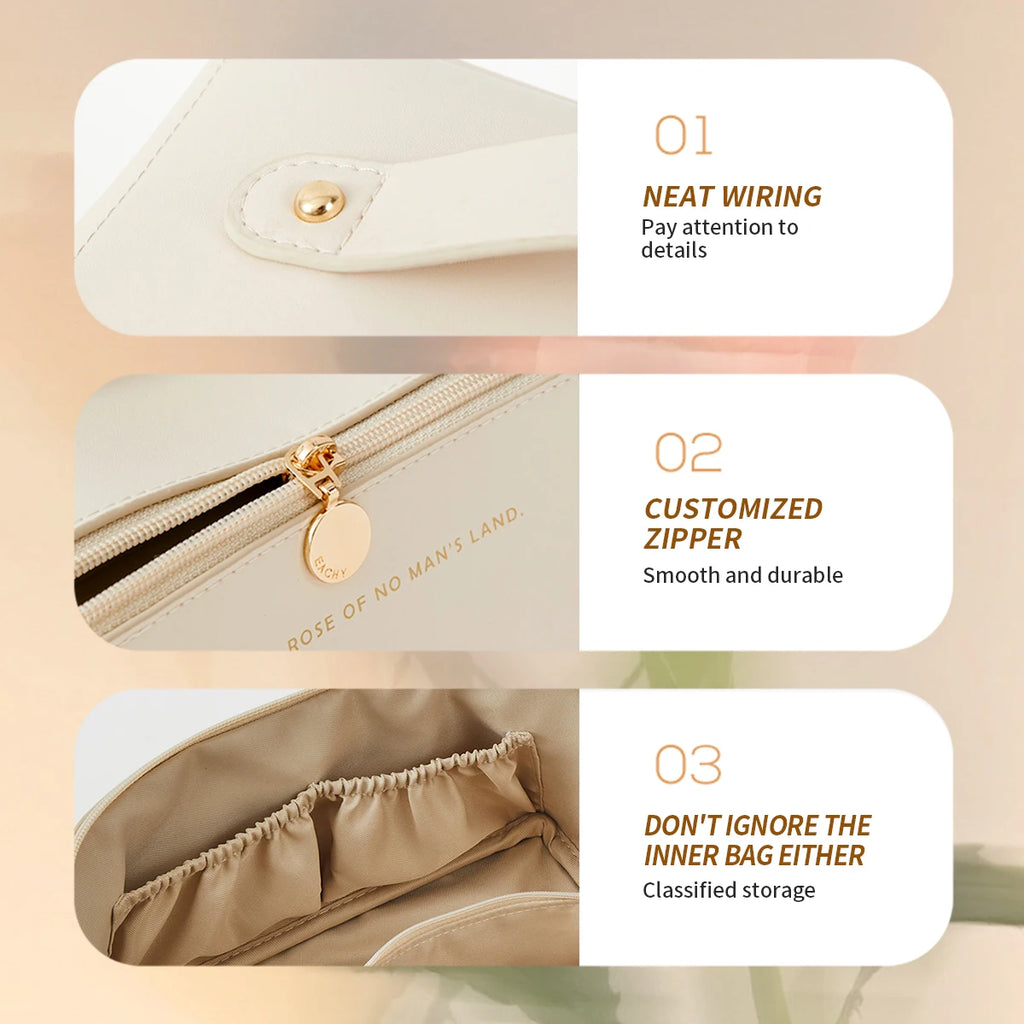 1pc Makeup Organizer Female Toiletry  Bag Make Up Case Storage Pouch