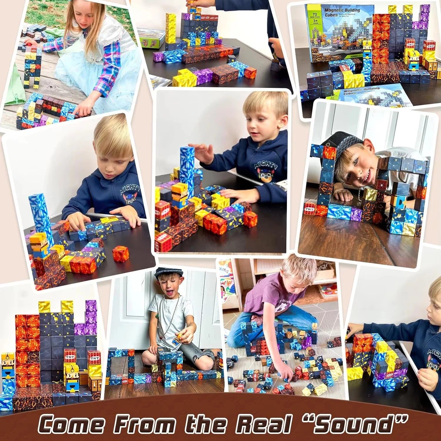 New Magnetic Blocks-Build Mine Magnet World Set for Boys Girls,