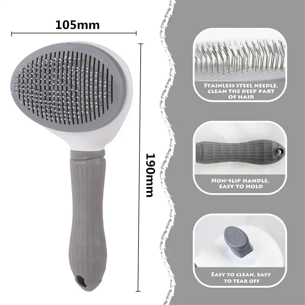Pet Comb Automatic Hair Removal Comb Stainless Steel Needle Comb Cat