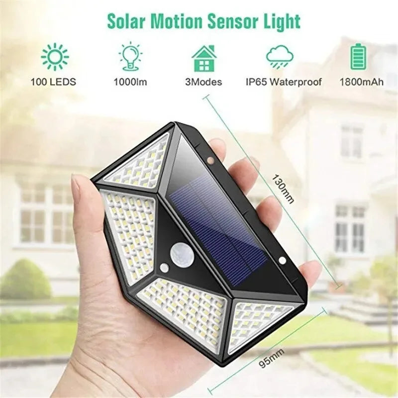6Pcaks 100 LED Reflectors Solar Lamp Motion Sensor Outdoor Garden