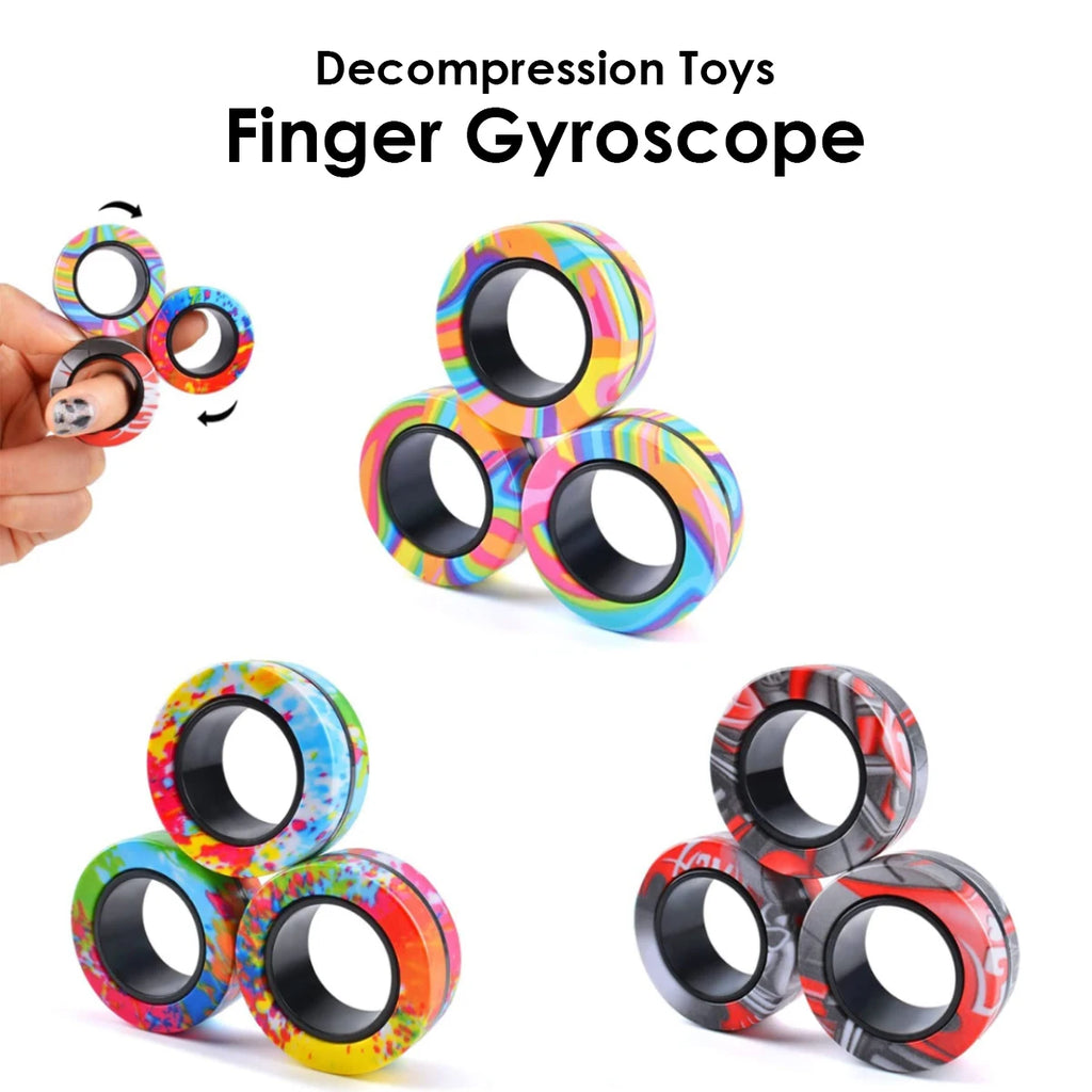 3Pcs Magnetic Rings Fidget Toy Set Adult Fidget Magnets Spinner Rings