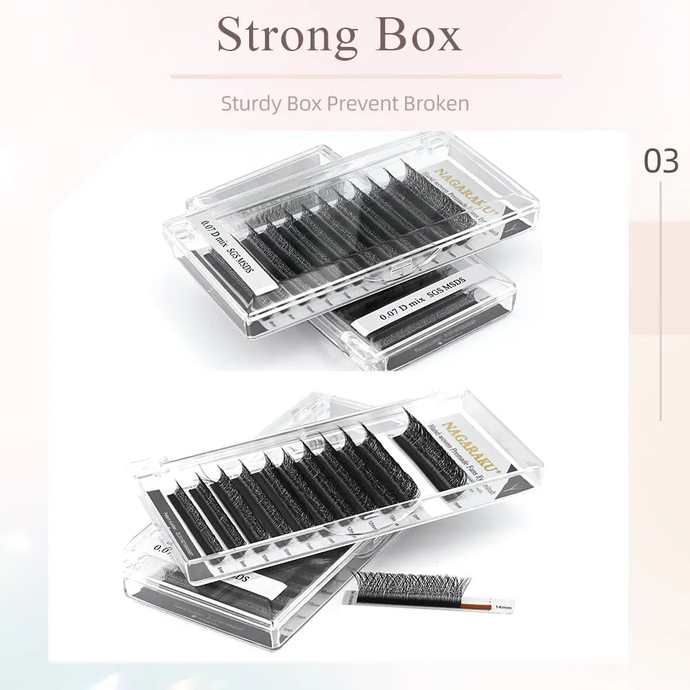 NAGARAKU Double Tips 3D W Eyelashe Extensions Automatic Flowering