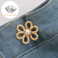 2pairs Waist Metal Flower Adjustable Tighten Invisibility Decoration