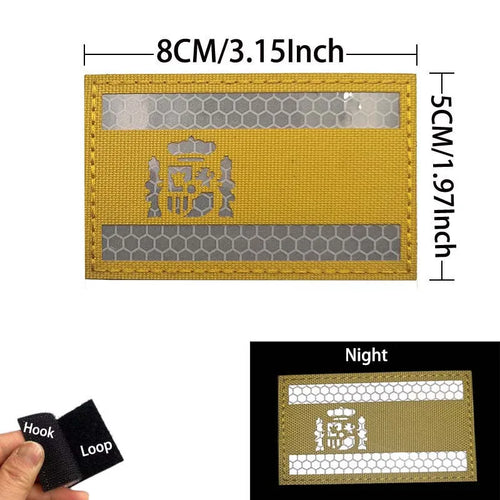 Infrared Reflective Patch Spanish Flag,Burgundy Cross Emblem Applique