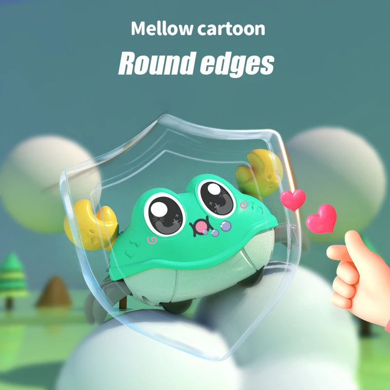 Random 1 pc Running crab Kids fun double pull back run bubble cartoon