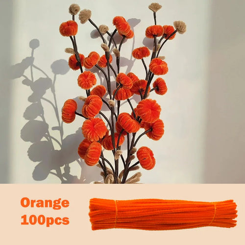 100pcs Colorful Chenille Stems Pipe Cleaners Plush Tinsel Stem Wired