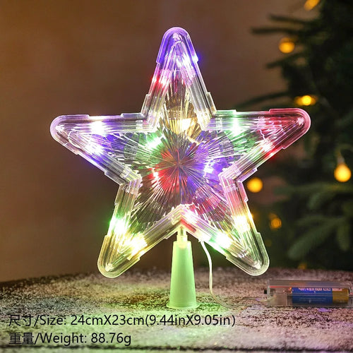 15cm Christmas Decoration Glowing Tree Topper Glitter Shining Star