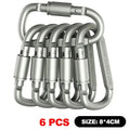 6pcs Carabiner Set For Key Camping Survival EDC Outdoor Keychain Clip