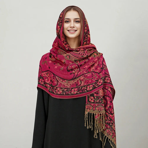 Bohemia Pashmina Hijab Scarf Long Muslim Cashmere Shawl Female Foulard