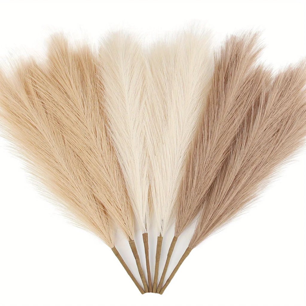 6PCS Artificial Pampas Grass Decor Flowers Fake Plant Reed for DIY