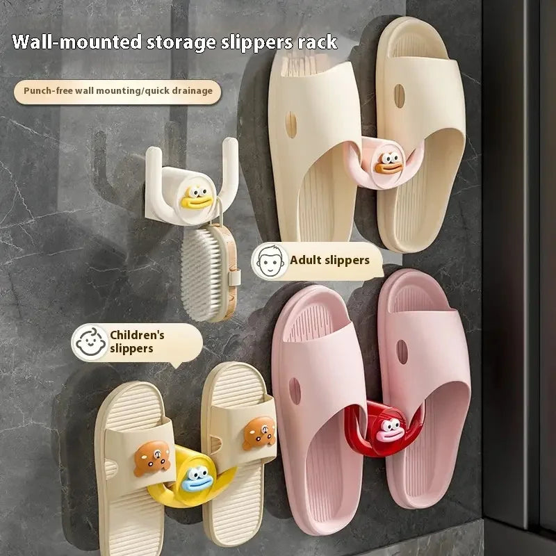1Pc Cartoon Slippers Hook Bathroom Slipper Rack Shower Storage