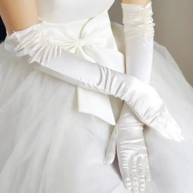 Wholesale Bridal Gloves Beaded With Finger Bride Gloves Guantes